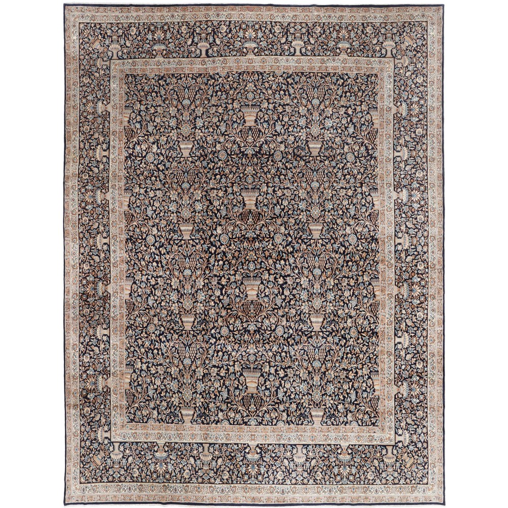 Tappeto Kerman Persia azzurro blu 393x525