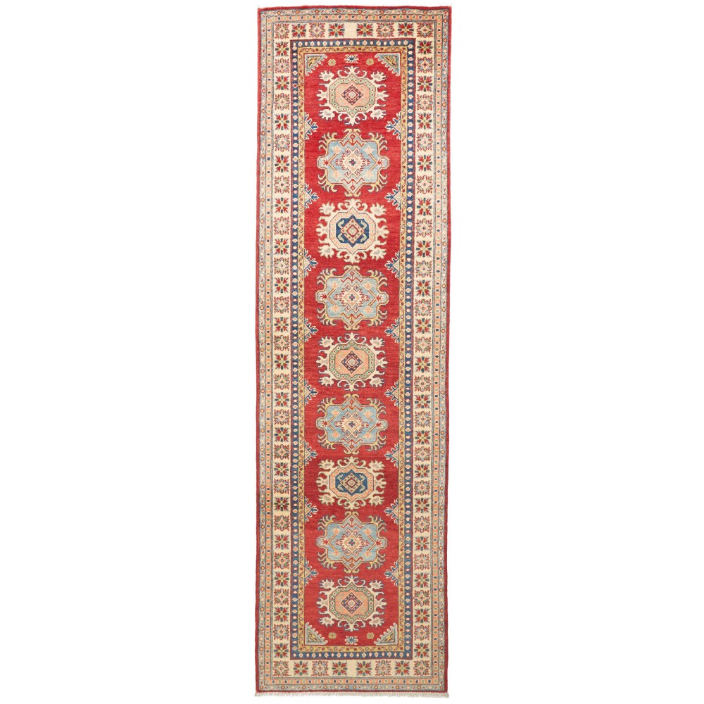 Tappeto Kazak Pakistan marrone azzurro 82x298 Tappeto Kazak Pakistan marrone azzurro 82x298
