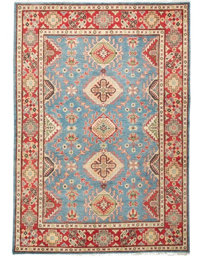 Tappeto Kazak Pakistan azzurro marrone 168x241