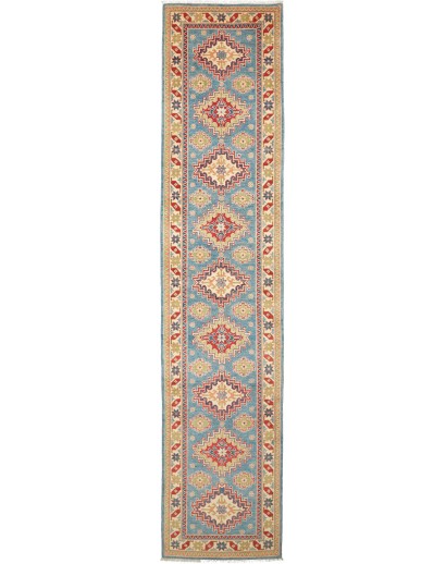 Tappeto Kazak Afghanistan marrone giallo 82x392