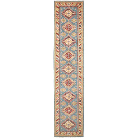 Tappeto Kazak Afghanistan marrone giallo 82x392