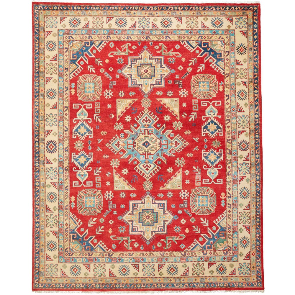 Tappeto Kazak Pakistan marrone grigio 236x295 Tappeto Kazak Pakistan marrone grigio 236x295