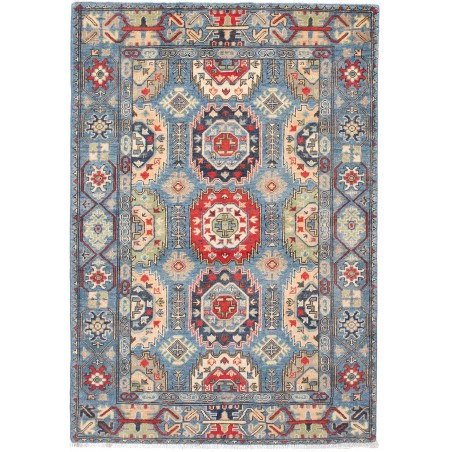 Tappeto Kazak Afghanistan grigio giallo 125x179