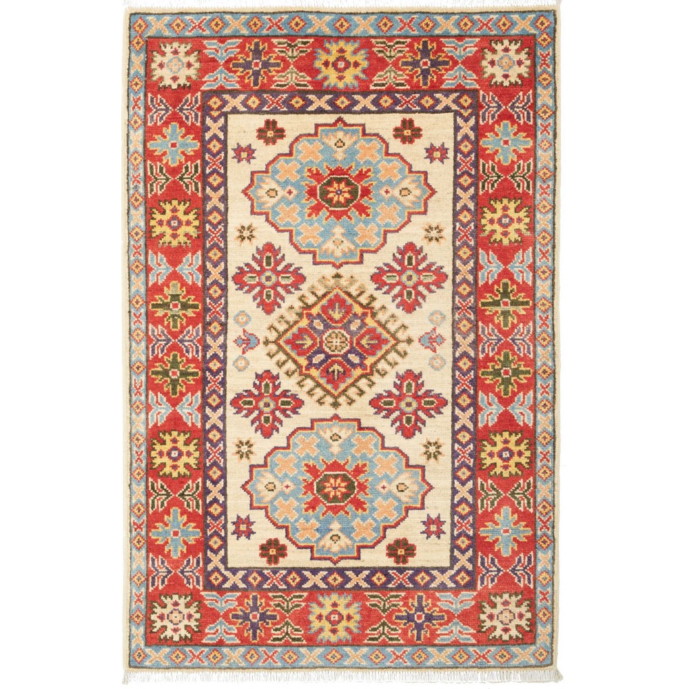 Tappeto Kazak Pakistan marrone 81x126 Tappeto Kazak Pakistan marrone 81x126