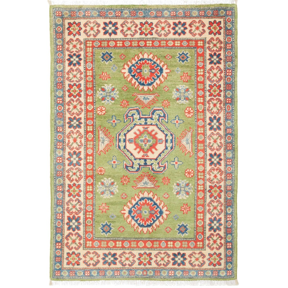 Tappeto Kazak Pakistan marrone bianco 81x122 Tappeto Kazak Pakistan marrone bianco 81x122