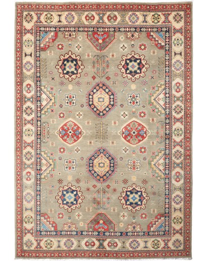 Tappeto Kazak Afghanistan marrone rosso 206x299