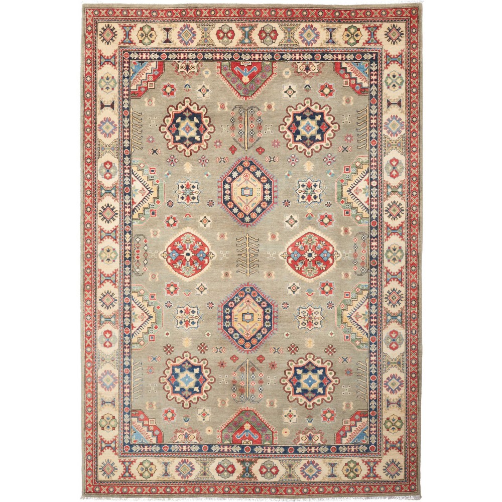 Tappeto Kazak Afghanistan marrone rosso 206x299 Tappeto Kazak Afghanistan marrone rosso 206x299