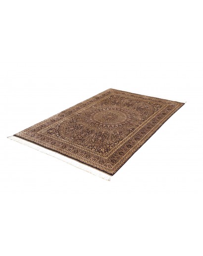 Tappeto Ghom seta Persia marrone 133x197