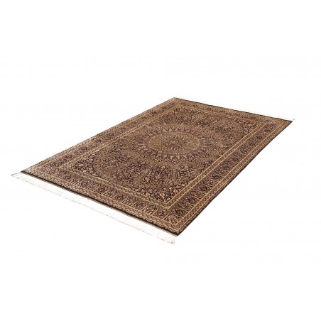 Tappeto Ghom seta Persia marrone 133x197