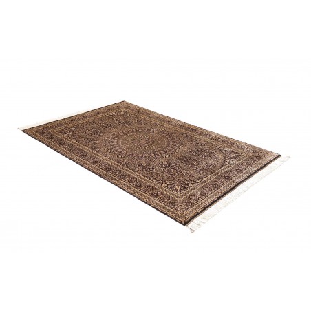 Tappeto Ghom seta Persia marrone 133x197