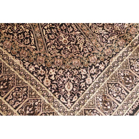 Tappeto Ghom seta Persia marrone 133x197