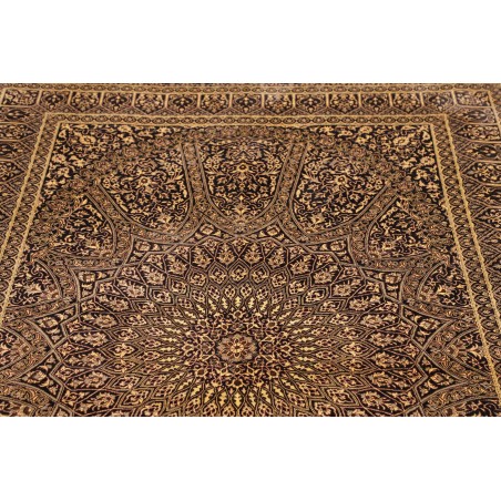 Tappeto Ghom seta Persia marrone 133x197