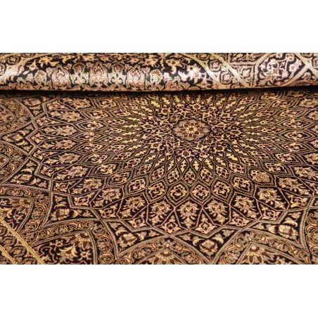 Tappeto Ghom seta Persia marrone 133x197