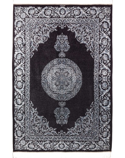 Tappeto Ghom seta Persia bianco 135x200