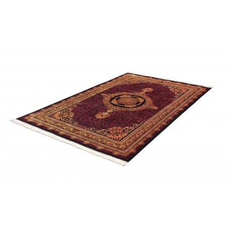 Tappeto Ghom seta Persia marrone giallo 156x231