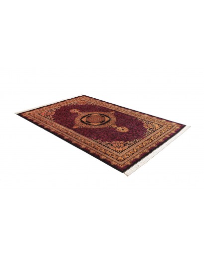 Tappeto Ghom seta Persia marrone giallo 156x231