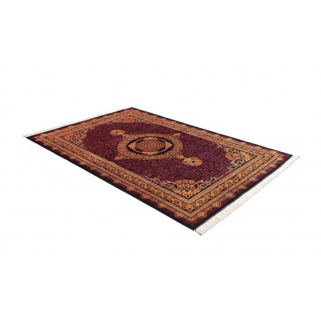 Tappeto Ghom seta Persia marrone giallo 156x231