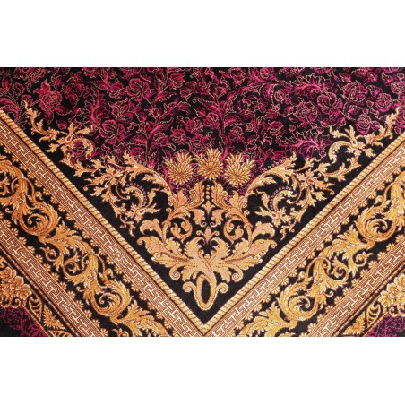 Tappeto Ghom seta Persia marrone giallo 156x231