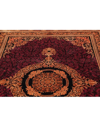 Tappeto Ghom seta Persia marrone giallo 156x231