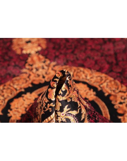 Tappeto Ghom seta Persia marrone giallo 156x231