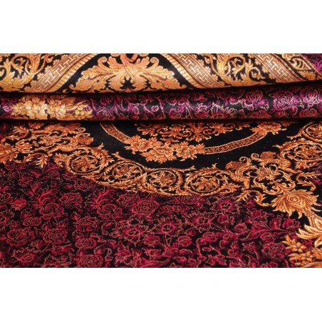 Tappeto Ghom seta Persia marrone giallo 156x231