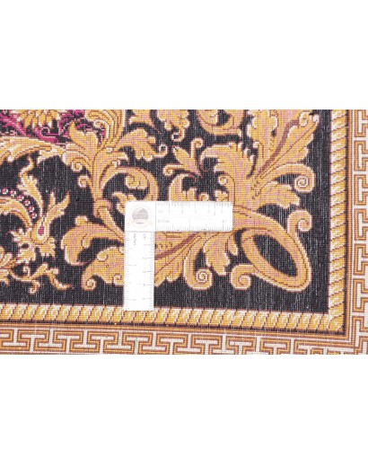 Tappeto Ghom seta Persia marrone giallo 156x231