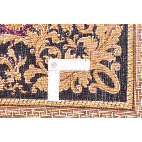 Tappeto Ghom seta Persia marrone giallo 156x231