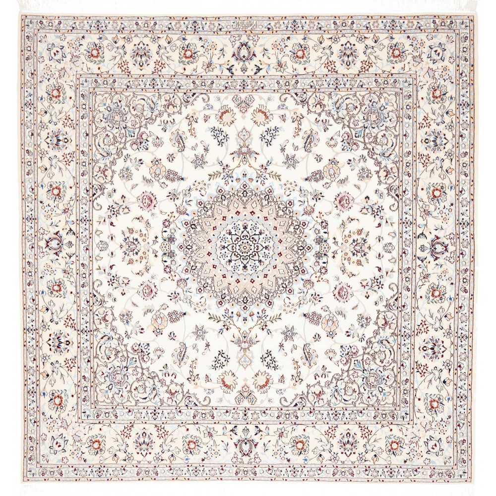 Tappeto Nain 6La Persia bianco azzurro 194x200