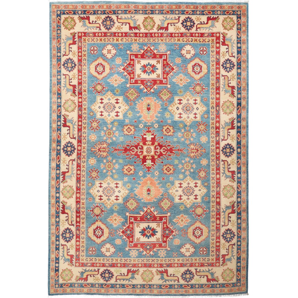 Tappeto Kazak Pakistan marrone 198x293 Tappeto Kazak Pakistan marrone 198x293