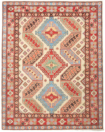 Tappeto Kazak Pakistan marrone rosso 157x201