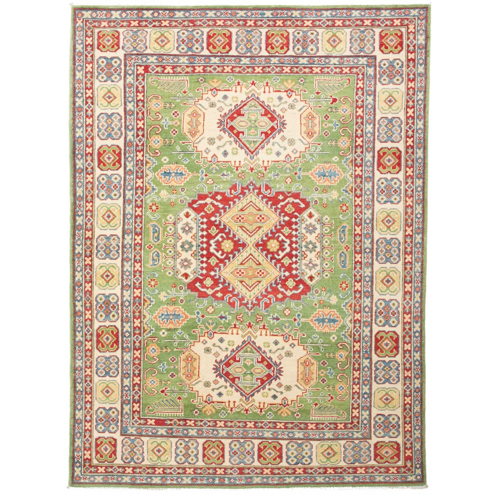 Tappeto Kazak Pakistan marrone bianco 151x206 Tappeto Kazak Pakistan marrone bianco 151x206