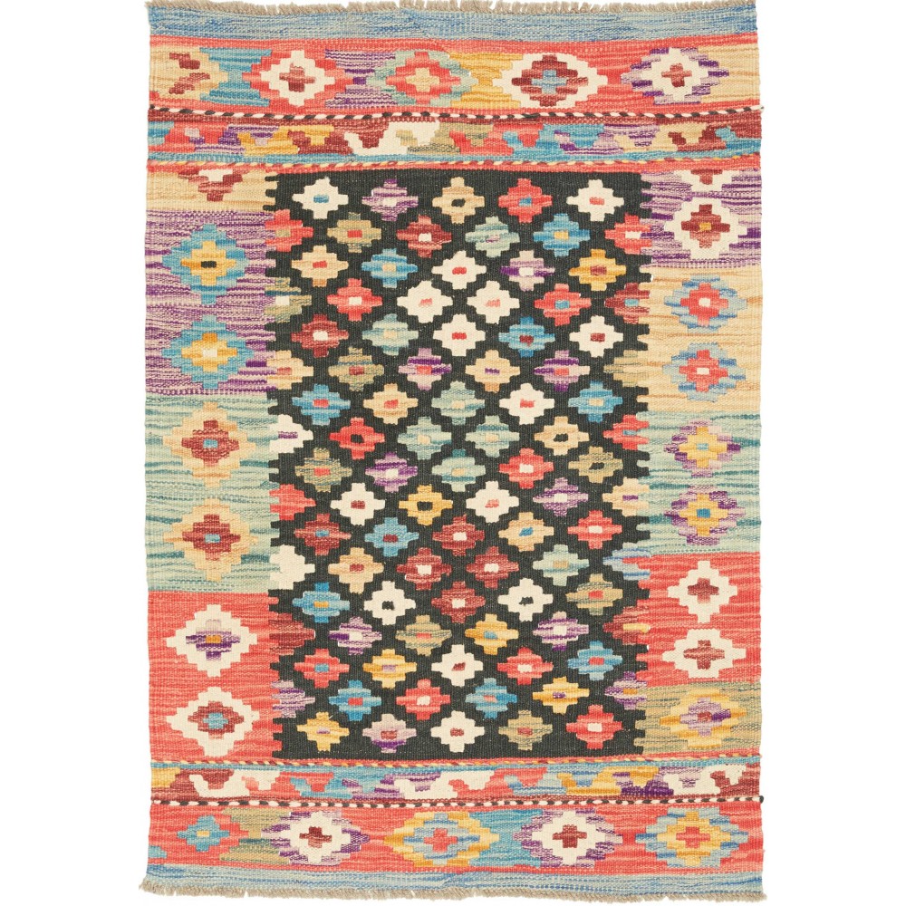 Tappeto Kilim Afghanistan marrone grigio 80x111