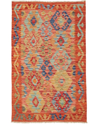 Tappeto Kilim Afghanistan arancione grigio 82x134