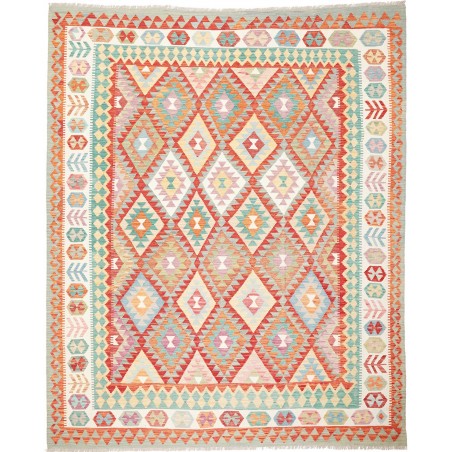 Tappeto Kilim Afghanistan bianco arancione 247x294