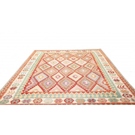 Tappeto Kilim Afghanistan bianco arancione 247x294