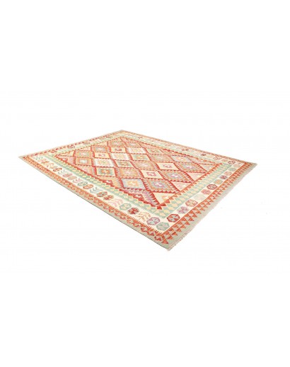 Tappeto Kilim Afghanistan bianco arancione 247x294