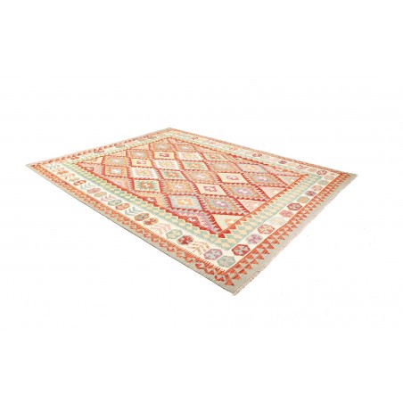 Tappeto Kilim Afghanistan bianco arancione 247x294