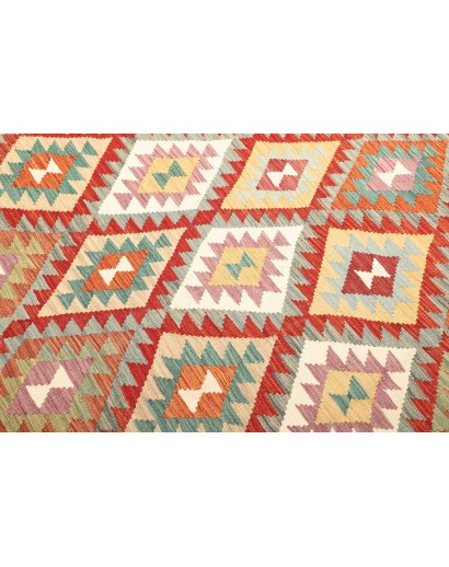 Tappeto Kilim Afghanistan bianco arancione 247x294