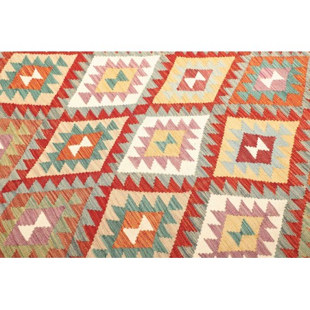 Tappeto Kilim Afghanistan bianco arancione 247x294