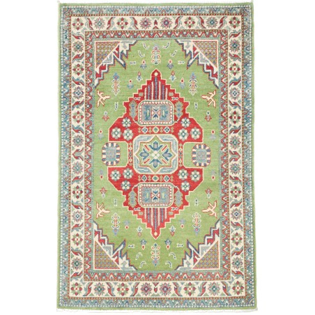 Tappeto Kazak Afghanistan azzurro rosso 97x152