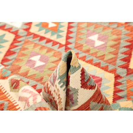 Tappeto Kilim Afghanistan bianco arancione 247x294