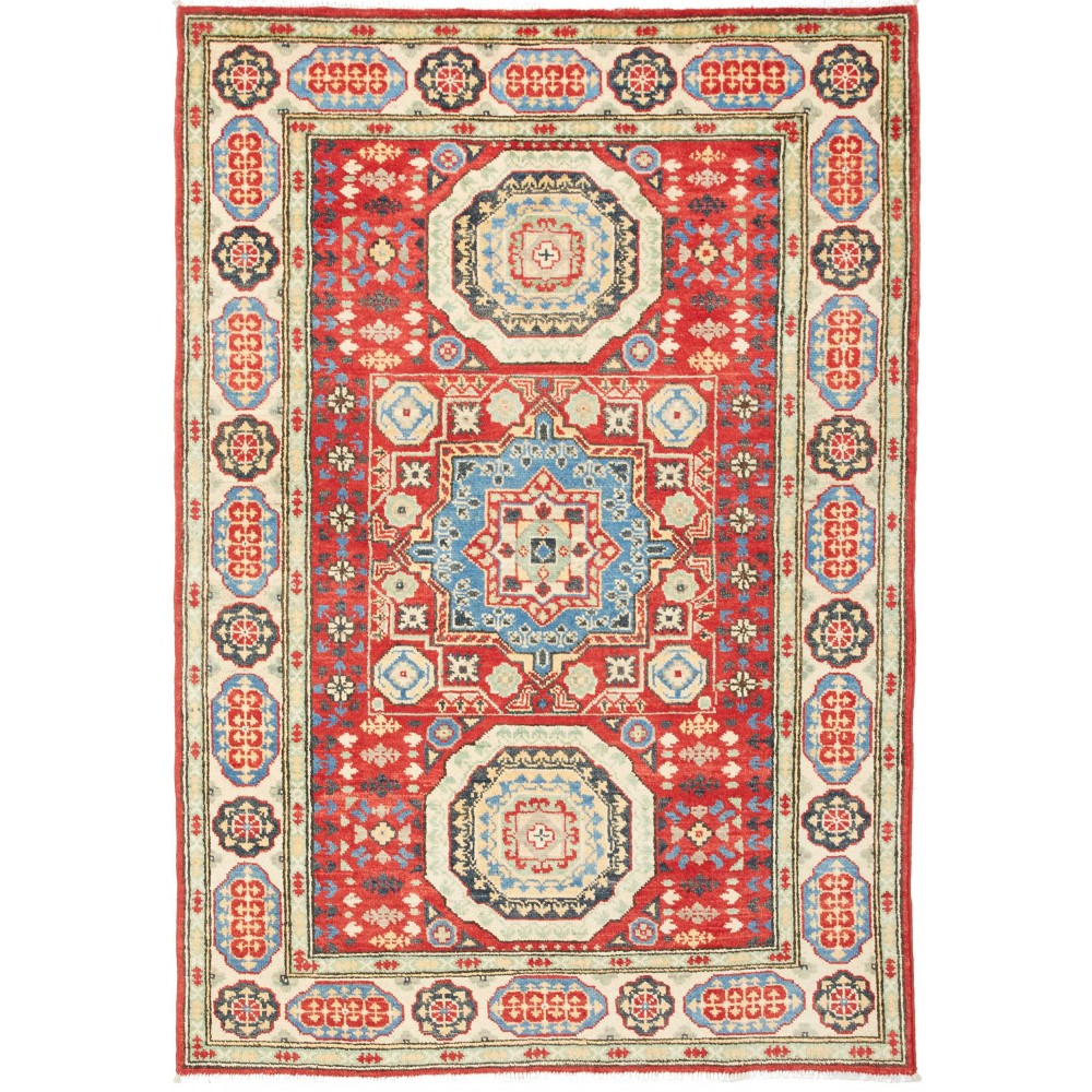 Tappeto Kazak Pakistan beige rosso 119x173 Tappeto Kazak Pakistan beige rosso 119x173