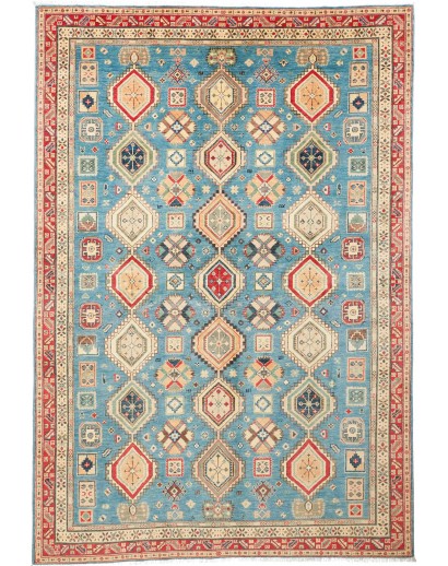 Tappeto Kazak Afghanistan azzurro 197x291