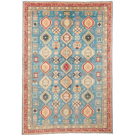 Tappeto Kazak Afghanistan azzurro 197x291