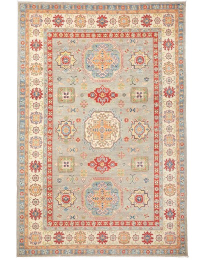 Tappeto Kazak Afghanistan beige azzurro 201x298