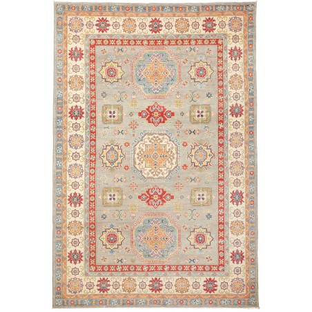 Tappeto Kazak Afghanistan beige azzurro 201x298