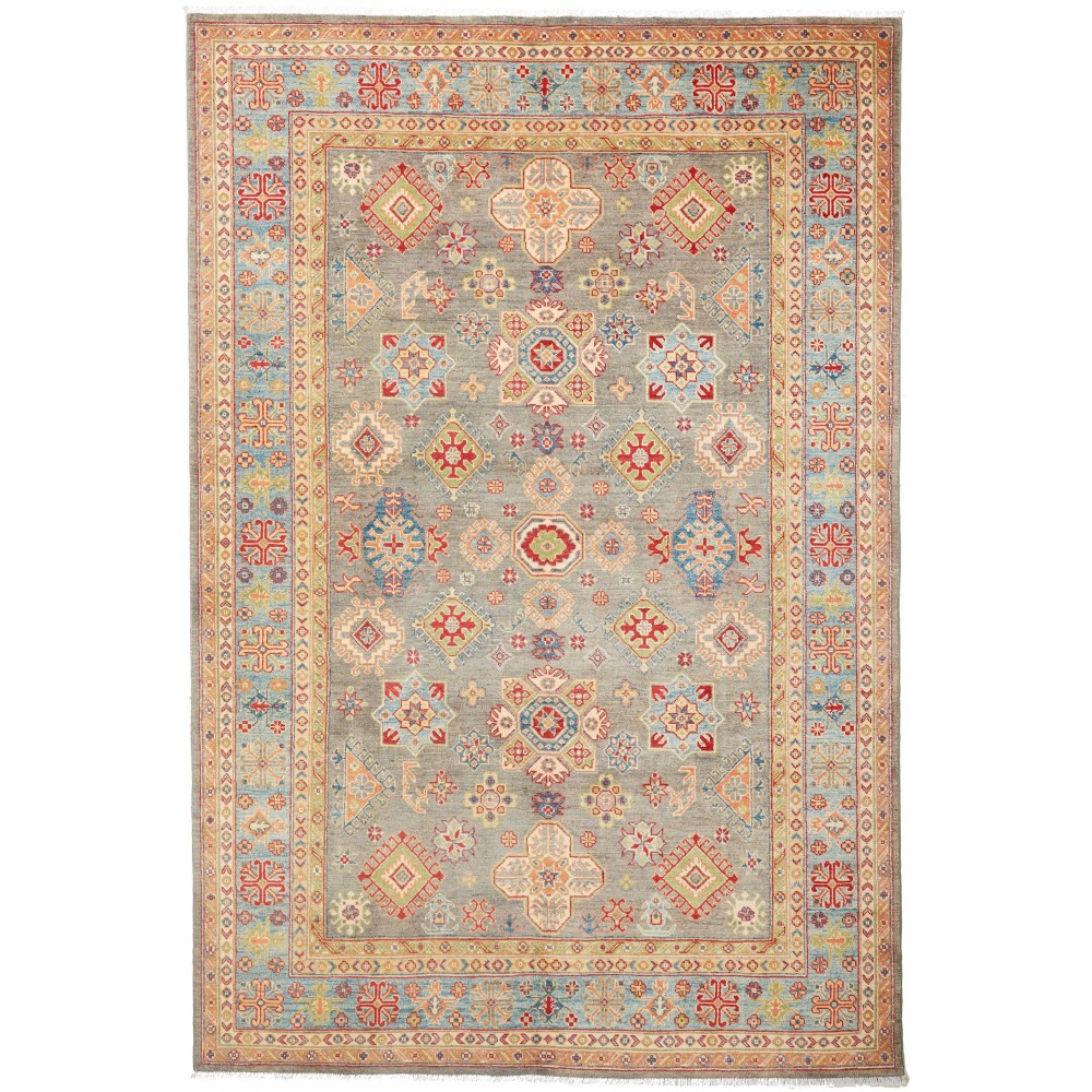 Tappeto Kazak Afghanistan marrone bianco 196x290 Tappeto Kazak Afghanistan marrone bianco 196x290