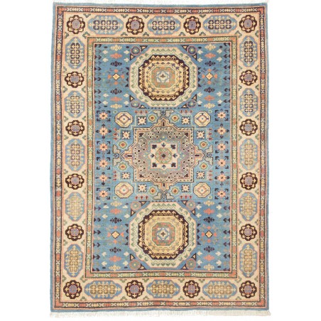 Tappeto Kazak Afghanistan azzurro grigio 123x173