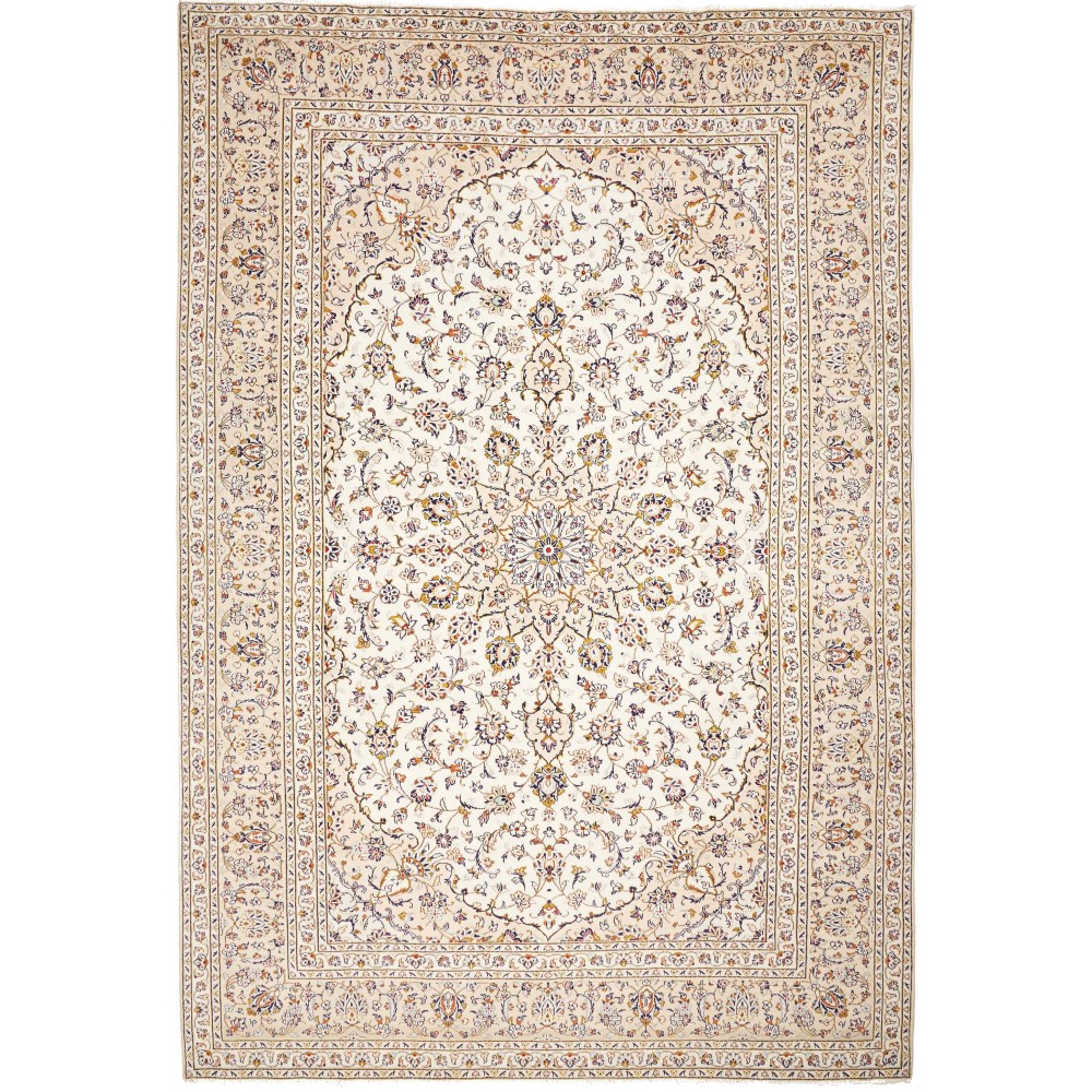 Tappeto Kashan Persia bianco marrone 250x365 Tappeto Kashan Persia bianco marrone 250x365