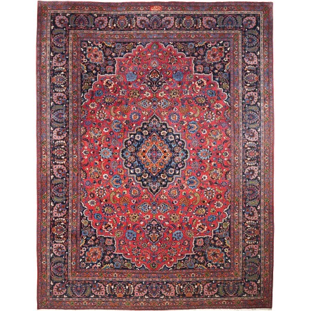 Tappeto Mashad Persia grigio rosso 302x384
